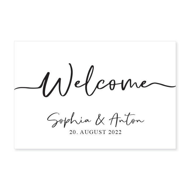 Willkommensschild Hochzeit personalisiert aus Acryl