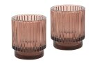 Windlicht aus Glas braun 2er Set