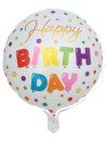 XXL Folienballon Happy Birthday &Oslash; 45cm
