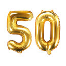 XXL Zahlenballon 50 gold 86cm