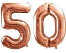 Zahlenballon 50 Ros&eacute;gold 86cm