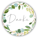 Aufkleber &quot;Danke&quot; Botanical 40 Stk. &Oslash; 30 mm
