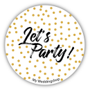 Aufkleber Sticker LETS PARTY 10 Stk.
