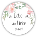 Aufkleber &quot;Wer Liebe s&auml;t&quot; Vintage weiss 40...