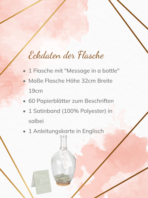 G&auml;stebuch Glasvase &quot;Message in a Bottle&quot;
