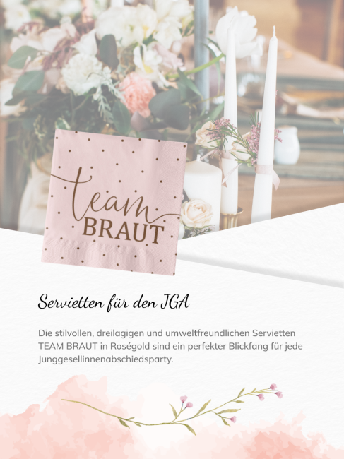 JGA Servietten Team Bride rosegold