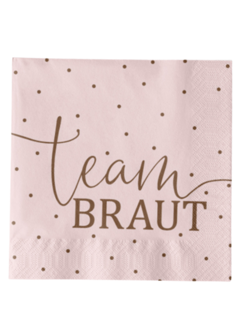 JGA Servietten Team Bride rosegold