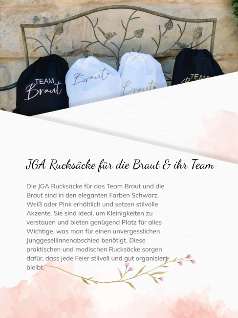 JGA Turnbeutel TEAM BRAUT pink