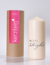 Kerze MR MRS right grau